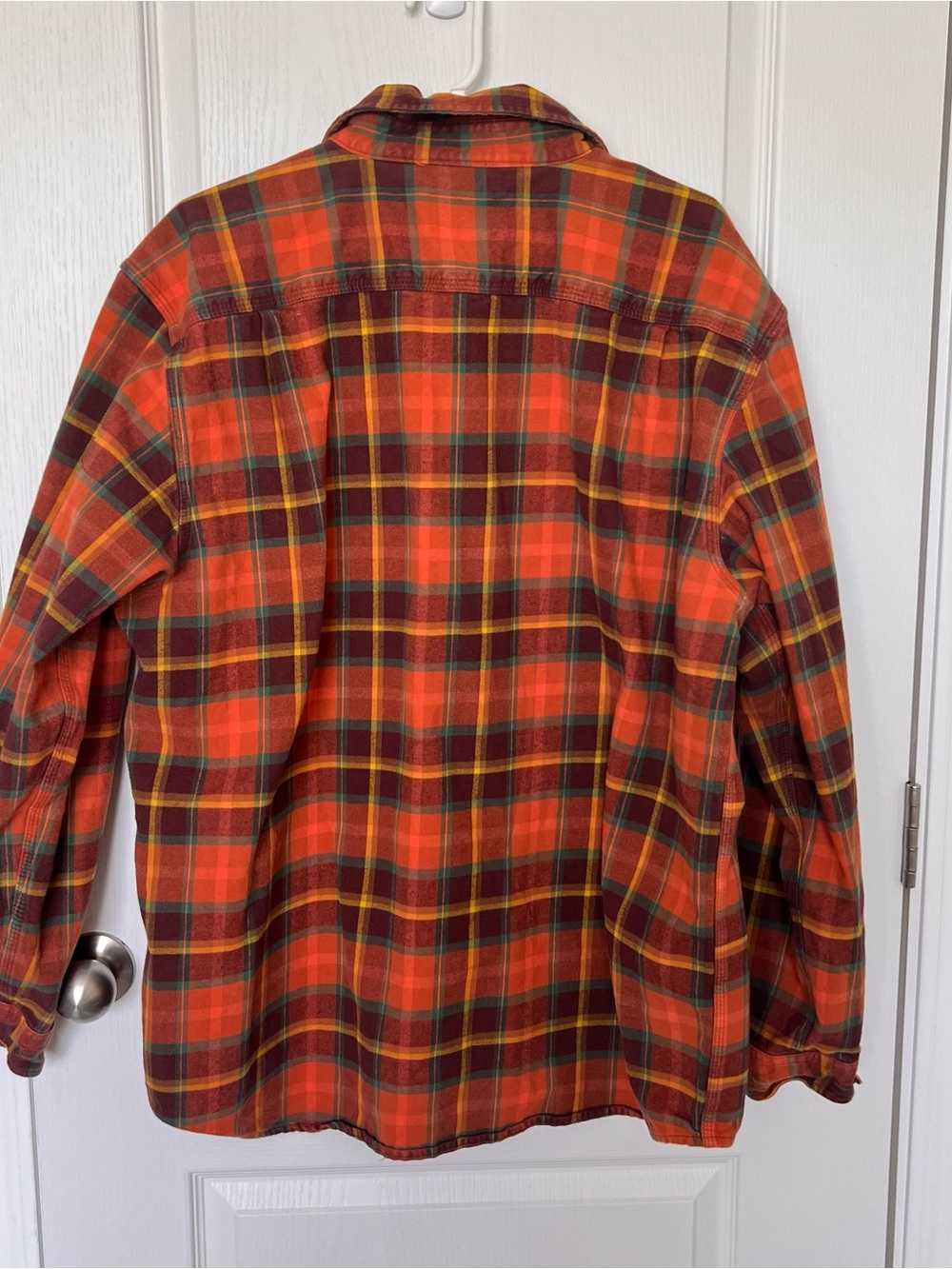Carhartt Heavyweight Flannel Men’s Orange & Brown Plaid Shirt Jacket Size XL - Picture 12 of 13